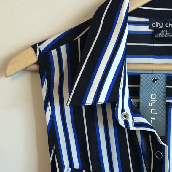 City Chic | BNWT | Hampton Longline Stripe Top Shirtdress | Cobalt | RRP $125 - Picture 6 of 14
